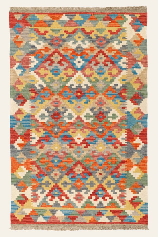 Small Colourful Kilim Rug, 100 × 157 cm