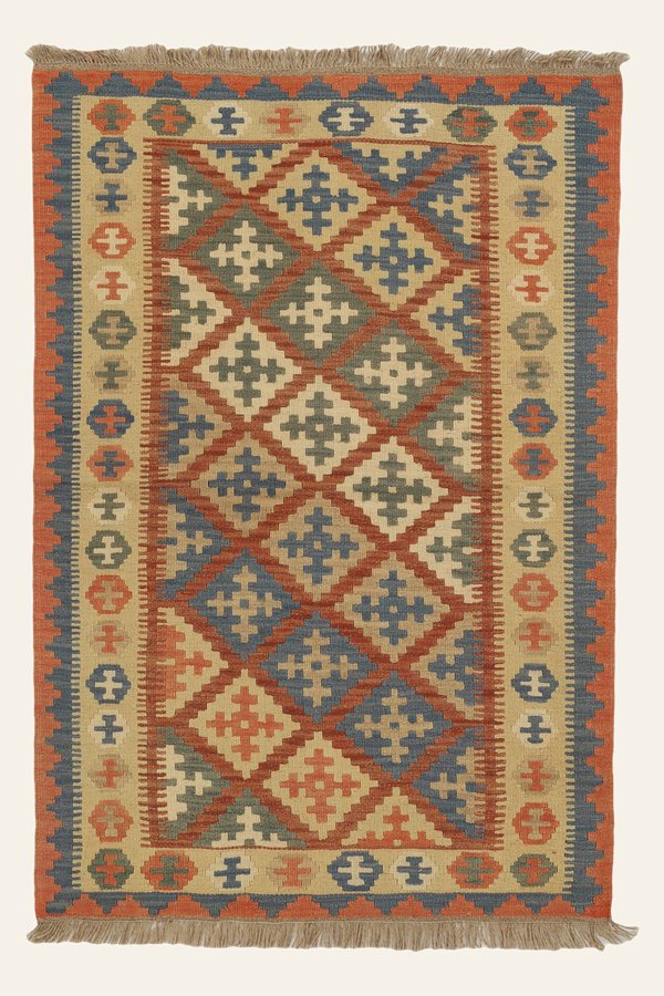 Kelim Teppich Terrakotta Beige, 109 × 157 cm