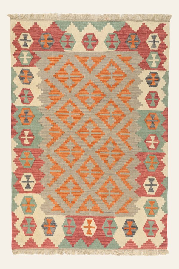 Kelim Teppich Orange, 118 × 170 cm