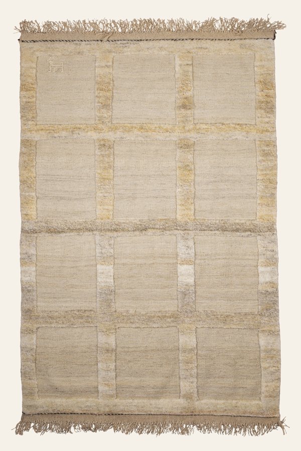 Gabbeh Kelim Teppich aus ungefärbter Schurwolle, 100 × 150 cm