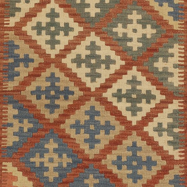 Nahaufnahme der Rauten in Grün, Beige und Blau